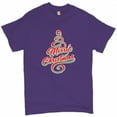thumbnail image 1 of Tee Hunt Merry Christmas Tree T-Shirt Santa Claus Rudolph Let it Snow Men's Novelty Shirt, Purple, 3X-Large, 1 of 5