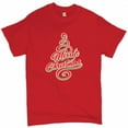 thumbnail image 1 of Tee Hunt Merry Christmas Tree T-Shirt Santa Claus Rudolph Let it Snow Men's Novelty Shirt, Red, Large, 1 of 5