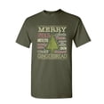 thumbnail image 1 of Tee Hunt Merry Christmas Xmas Tree T-Shirt Holiday Spirit Joy Santa Snow Mens Shirt, Military Green, Medium, 1 of 5