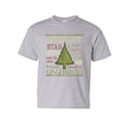 thumbnail image 1 of Tee Hunt Merry Christmas Xmas Tree Youth T-Shirt Holiday Spirit Joy Santa Snow Kids Tee, Gray, Small, 1 of 5
