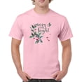 thumbnail image 1 of Tee Hunt Merry and Bright Cute Christmas T-Shirt Jolly Santa Xmas Men's Tee, Light Pink, Medium, 1 of 5