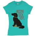 thumbnail image 1 of Tee Hunt Missing Sock Dept. T-Shirt Funny Flat-Coated Retriever Women's T-Shirt Grey, Light Blue, Medium, 1 of 5