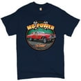 thumbnail image 1 of Tee Hunt Mo-Power Fo Sure! T-Shirt American Muscle Car Racing Route 66 Men's Tee, Navy Blue, 4X-Large, 1 of 5