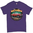 thumbnail image 1 of Tee Hunt Mo-Power Fo Sure! T-Shirt American Muscle Car Racing Route 66 Men's Tee, Purple, 4X-Large, 1 of 5