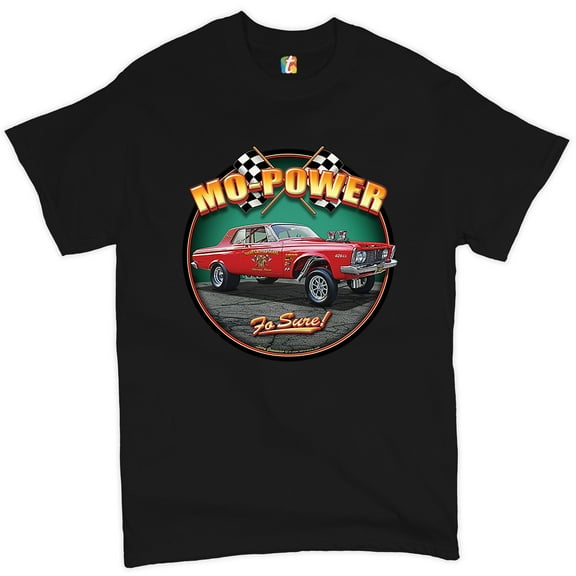 Tee Hunt Mo-Power Fo Sure! T-Shirt American Muscle Car Racing Route 66 Men's Tee