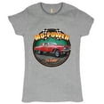 thumbnail image 1 of Tee Hunt Mo-Power Fo Sure! T-Shirt American Muscle Car Racing Route 66 Women's T-Shirt Tee, Gray, Medium, 1 of 5