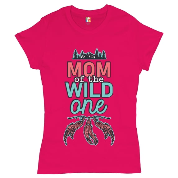 Tee Hunt Mom of The Wild One T-Shirt Mother's Day Tired as a Mother Funny Women's T-Shirt Tee, Pink, 3X-Large