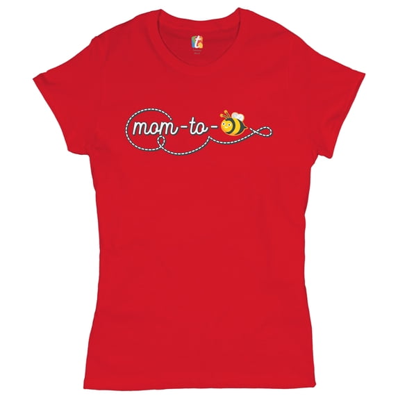 Tee Hunt Mom to Bee T-Shirt Pregnancy Announcement Maternity Mother's Day Women's T-Shirt Tee, Red, Small
