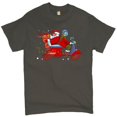 thumbnail image 1 of Tee Hunt Moped Santa Claus T-Shirt Merry Christmas Holiday Spirit Men's Novelty Shirt, Charcoal, Medium, 1 of 5