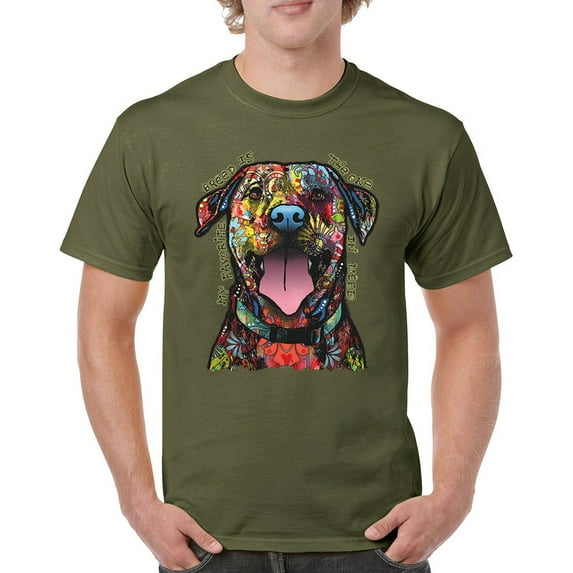 Tee Hunt My Favorite Breed is The One in Need T-Shirt Dean Russo Dog Men's Tee, Military Green, 5X-Large