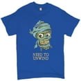 thumbnail image 1 of Tee Hunt Need to Unwind T-shirt Funny Halloween Zombie Trick-or-Treat Men's Tee, Blue, Large, 1 of 5