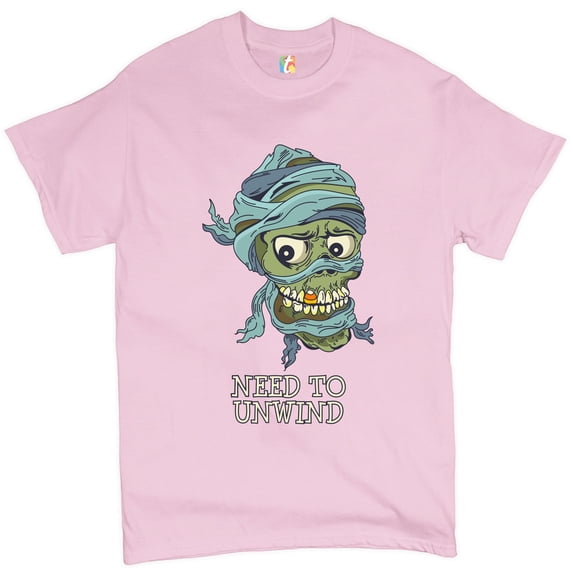 Tee Hunt Need to Unwind T-shirt Funny Halloween Zombie Trick-or-Treat Men's Tee, Light Pink, 4X-Large