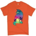 thumbnail image 1 of Tee Hunt Neon Cat in Sunglasses T-Shirt Tropic Kitten Summer Beach Kitty Men's Tee, Orange, XX-Large, 1 of 5