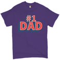 thumbnail image 1 of Tee Hunt Number 1 Dad T-Shirt Father's Day Daddy Fatherhood Best Dad Men's Novelty Shirt, Purple, Large, 1 of 5