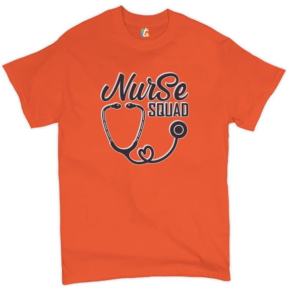 Tee Hunt Nurse Squad T-Shirt Funny First Aid Medical Assistant EMT EMS Men's Tee, Orange, 5X-Large