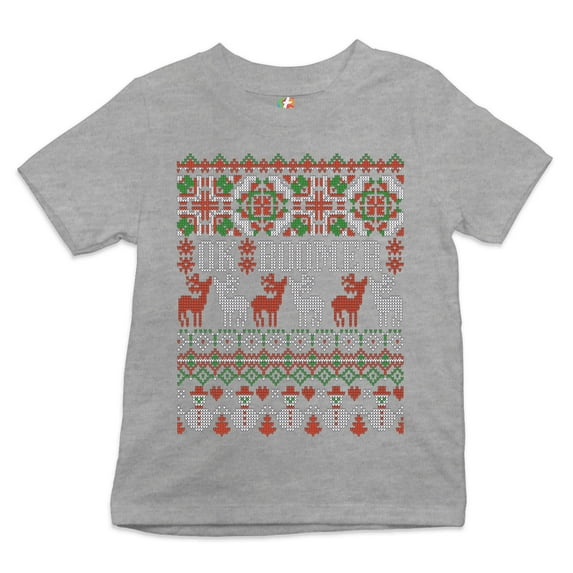 Tee Hunt Ok Boomer Youth T-Shirt Christmas Ugly Sweater Funny Gen Z Millenials Kids, Gray, Medium