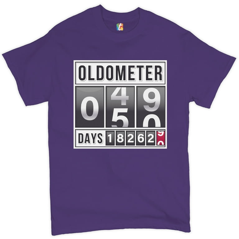 Tee Hunt Oldometer 49 50 T Shirt 50th Anniversary Funny Odometer