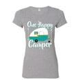 thumbnail image 1 of Tee Hunt One Happy Camper Women's T-Shirt Camping Roadtrip RV Trailer Shirt, Gray, X-Large, 1 of 5