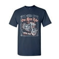 thumbnail image 1 of Tee Hunt One Mean Ride T-Shirt Born to Ride Chopper Bobber Route 66 Biker, Navy Blue, 5X-Large, 1 of 5