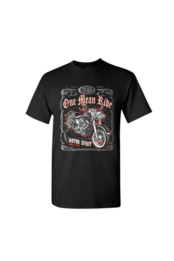 One Mean Ride T-Shirt Born to Ride Chopper Bobber Route 66 Biker