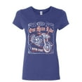 thumbnail image 1 of Tee Hunt One Mean Ride Women's T-Shirt Born to Ride Chopper Bobber Route 66 Biker, Blue, 3X-Large, 1 of 5