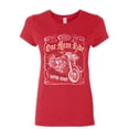 thumbnail image 1 of Tee Hunt One Mean Ride Women's T-Shirt Born to Ride Chopper Bobber Route 66 Biker, Red, Medium, 1 of 5