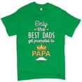 thumbnail image 1 of Tee Hunt Only The Best Dads Get Promoted to Papa T-Shirt Papaw Father's Day Men's Tee, Green, XX-Large, 1 of 5