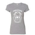 thumbnail image 1 of Tee Hunt Original American Rider Women's T-Shirt Skull Face Route 66 Biker MC Shirt, Gray, Medium, 1 of 5