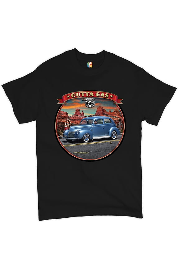 Outta Gas on Route 66 T-shirt The Mother Road Retro Vintage Men's Tee