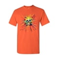 thumbnail image 1 of Tee Hunt Paint Splatter Skull T-Shirt Multicolor Art Crazy Melting Drip Mens Shirt, Orange, X-Large, 1 of 5