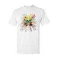 thumbnail image 1 of Tee Hunt Paint Splatter Skull T-Shirt Multicolor Art Crazy Melting Drip Mens Shirt, White, Large, 1 of 5