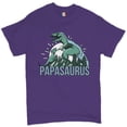 thumbnail image 1 of Tee Hunt Papasaurus T-Shirt Father's Day T-Rex Dinosaur Grandpa Funny Daddy Men's Tee, Purple, 4X-Large, 1 of 5