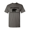 thumbnail image 1 of Tee Hunt People are Soft Shell Tacos T-Shirt Funny Camping Bear Mens Shirt, Charcoal, X-Large, 1 of 5