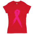 thumbnail image 1 of Tee Hunt Pink Ribbon Breast Cancer Awareness Women's T-Shirt Hope Fight Survivor Shirt, Red, Small, 1 of 5