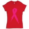 thumbnail image 1 of Tee Hunt Pink Ribbon Breast Cancer Awareness Women's T-Shirt Hope Fight Survivor Shirt, Red, XX-Large, 1 of 5