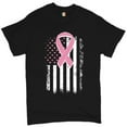 thumbnail image 1 of Tee Hunt Pink Ribbon Distressed Flag T-Shirt Breast Cancer Awareness Men's Novelty Shirt, 1 of 5