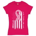 thumbnail image 1 of Tee Hunt Pink Ribbon Distressed Flag Women's T-Shirt Novelty T-Shrit Breast Cancer Awareness Tee, Pink, Small, 1 of 5