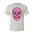 thumbnail image 1 of Tee Hunt Pink Sugar Skull with Roses T-Shirt Day of The Dead Cotton Tee, Ash Gray, Large, 1 of 5