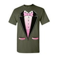 thumbnail image 1 of Tee Hunt Pink Tuxedo T-Shirt Funny Party Wedding Humor Birthday Tux Men's Novelty Shirt, Military Green, 5X-Large, 1 of 5