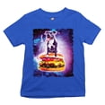 thumbnail image 1 of Tee Hunt Pit Bull Riding a Burger Flying Through Galaxy Youth T-Shirt Funny Pet Kids, Blue, Large, 1 of 5