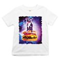 thumbnail image 1 of Tee Hunt Pit Bull Riding a Burger Flying Through Galaxy Youth T-Shirt Funny Pet Kids, White, Small, 1 of 5