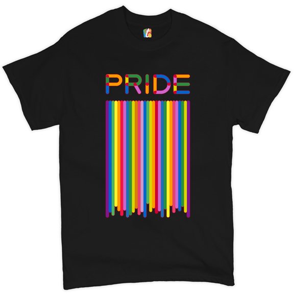 Tee Hunt Pride Flag T-Shirt LGBT Support Gay Pride Month Same-Sex Marriage Men's Tee, Black, Medium