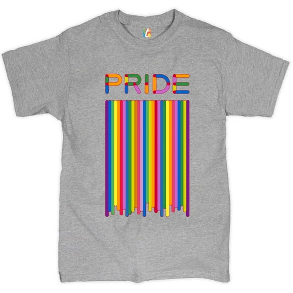 Tee Hunt Pride Flag T-Shirt LGBT Support Gay Pride Month Same-Sex Marriage Men's Tee, Gray, Medium