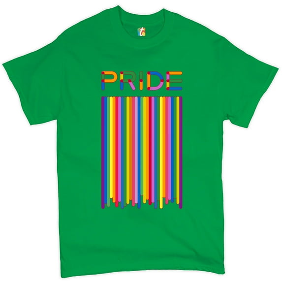 Tee Hunt Pride Flag T-Shirt LGBT Support Gay Pride Month Same-Sex Marriage Men's Tee, Green, Medium