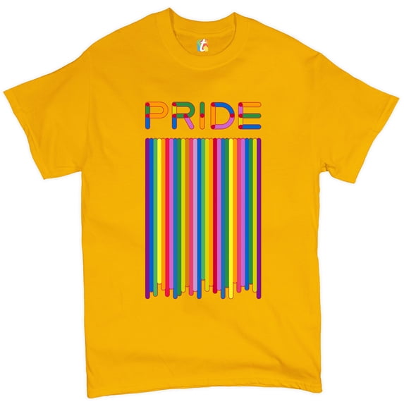 Tee Hunt Pride Flag T-Shirt LGBT Support Gay Pride Month Same-Sex Marriage Men's Tee, Yellow, 3X-Large