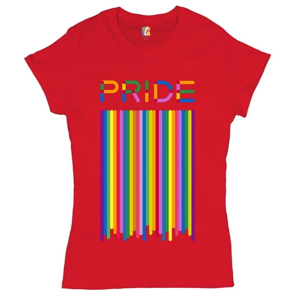 Tee Hunt Pride Flag T-Shirt LGBT Support Gay Pride Month Same-Sex Marriage Women's T-Shirt Tee, Red, X-Large