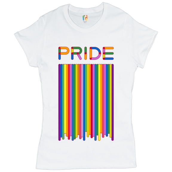 Tee Hunt Pride Flag T-Shirt LGBT Support Gay Pride Month Same-Sex Marriage Women's T-Shirt Tee, White, XX-Large