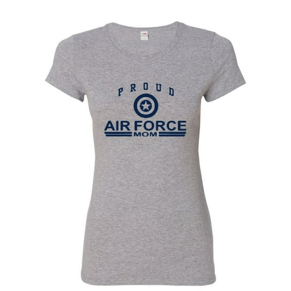 Tee Hunt Proud Air Force Mom Cotton T-Shirt Air Force Military, Gray, X-Large