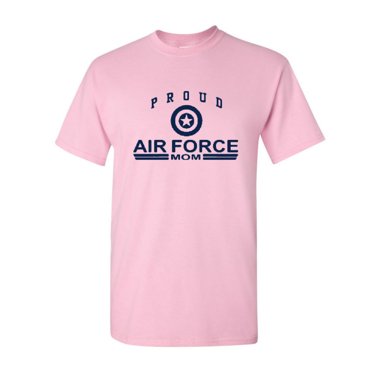 Tee Hunt Proud Air Force Mom T-Shirt US Air Force Mens Shirt, Light Pink, Large