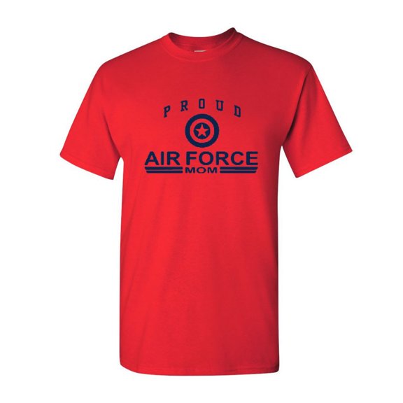 Tee Hunt Proud Air Force Mom T-Shirt US Air Force Mens Shirt, Red, Medium